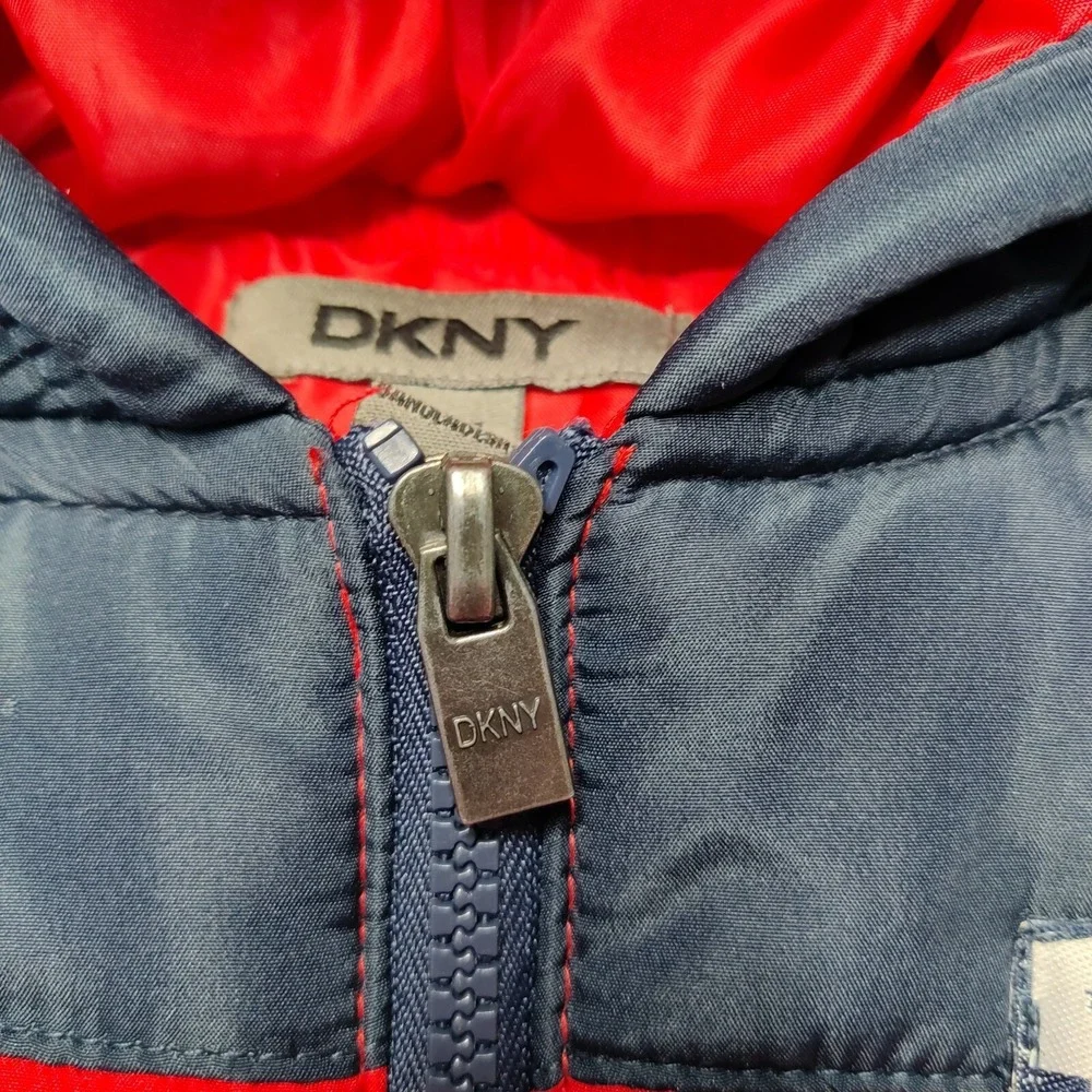 DKNY Baby‎ Toddler 24m Hooded Puffer Vest Red & Blue